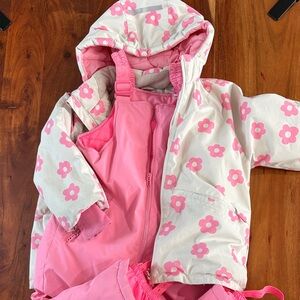 Zara Terez Kids Puffer Jacket with Pink Floral Pattern